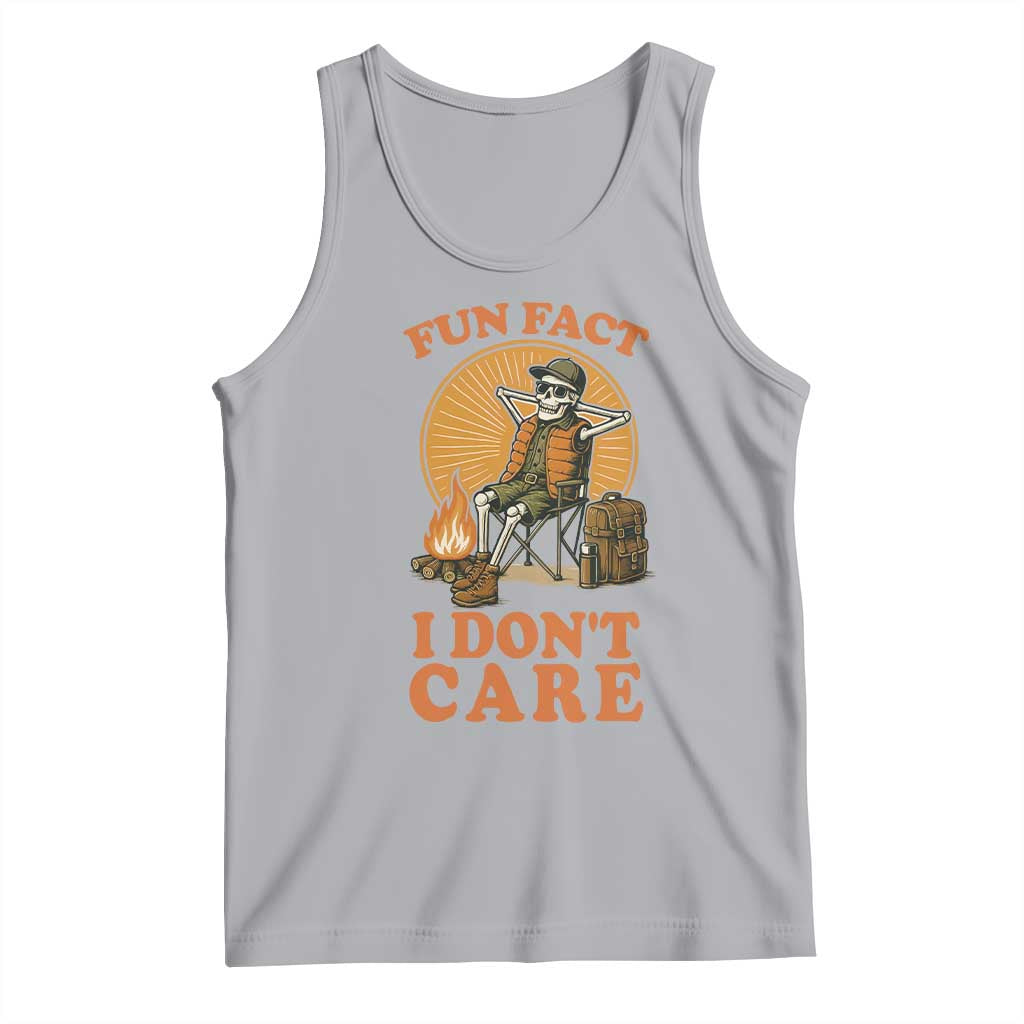 Fun Fact I Do Not Care Tank Top Funny Skeleton - Wonder Print Shop