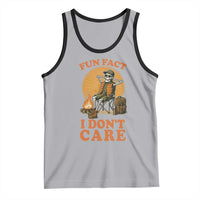 Fun Fact I Do Not Care Tank Top Funny Skeleton - Wonder Print Shop