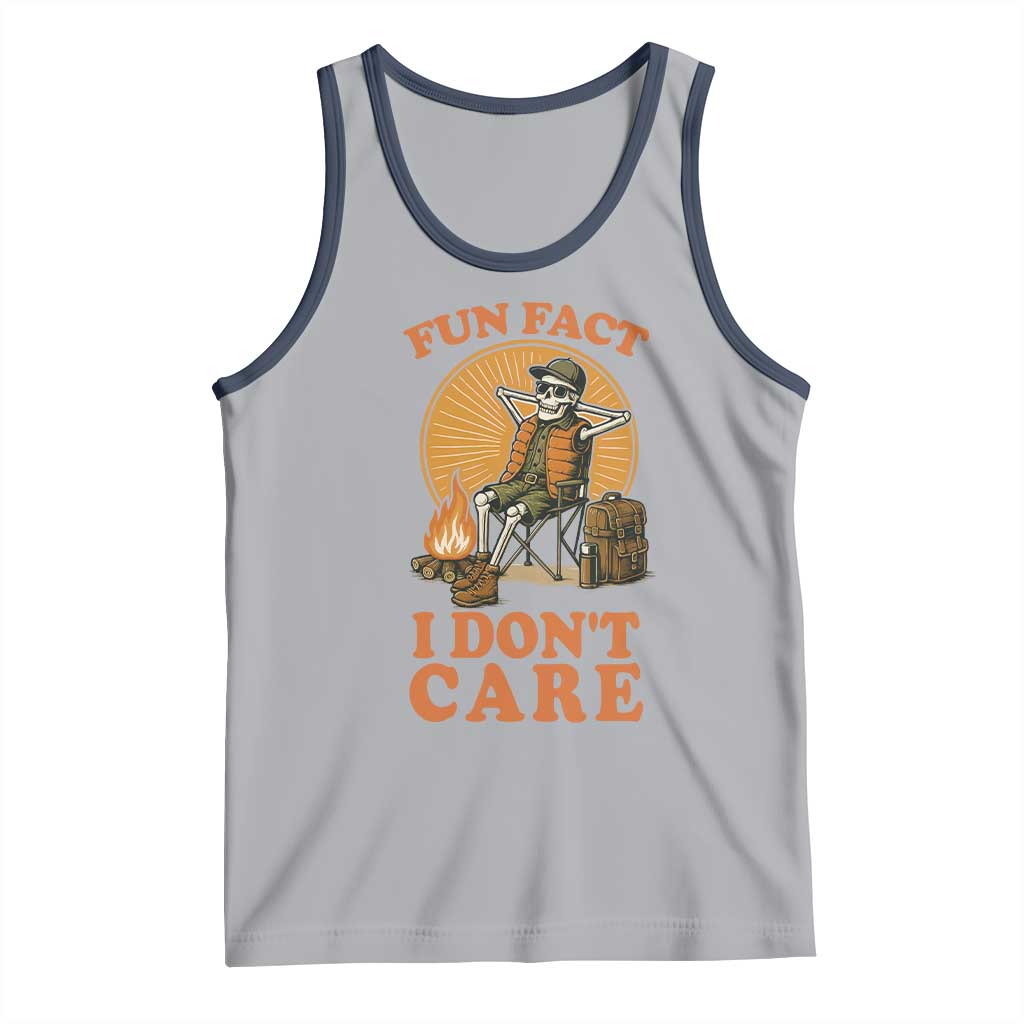 Fun Fact I Do Not Care Tank Top Funny Skeleton - Wonder Print Shop