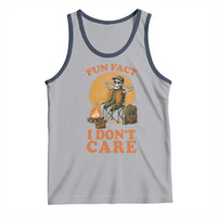 Fun Fact I Do Not Care Tank Top Funny Skeleton - Wonder Print Shop