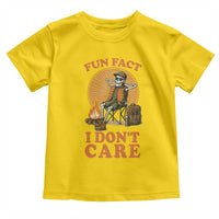 Fun Fact I Do Not Care Toddler T Shirt Funny Skeleton - Wonder Print Shop