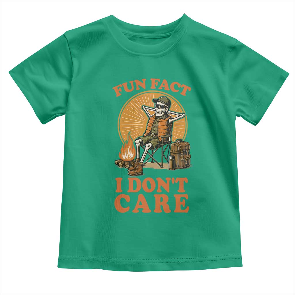 Fun Fact I Do Not Care Toddler T Shirt Funny Skeleton - Wonder Print Shop