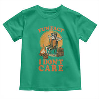 Fun Fact I Do Not Care Toddler T Shirt Funny Skeleton - Wonder Print Shop
