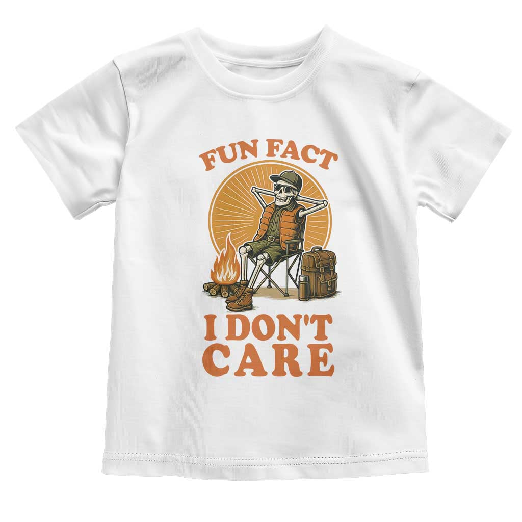 Fun Fact I Do Not Care Toddler T Shirt Funny Skeleton - Wonder Print Shop