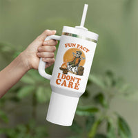 Fun Fact I Do Not Care Tumbler With Handle Funny Skeleton