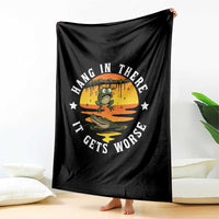 Hang In There It Gets Worse Throw Blanket Funny Frog - Wonder Print Shop