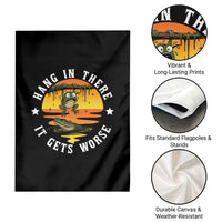 Hang In There It Gets Worse Garden Flag Funny Frog - Wonder Print Shop