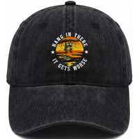 Hang In There It Gets Worse Washed Cotton Baseball Cap Funny Frog