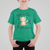 Hang In There It Gets Worse T Shirt For Kid Cat Lover - Wonder Print Shop