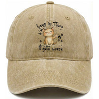 Hang In There It Gets Worse Washed Cotton Baseball Cap Cat Lover