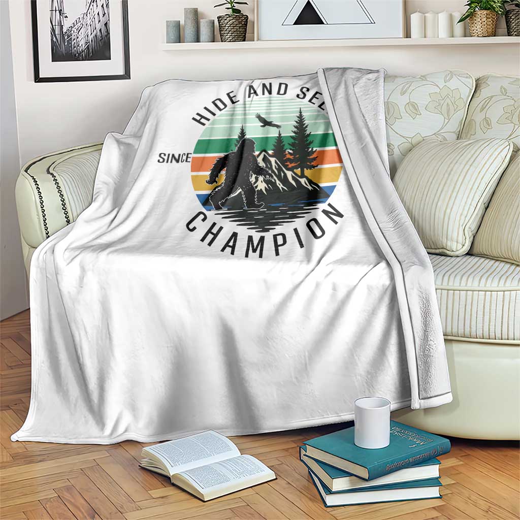 Hide And Seek Champion Throw Blanket Bigfoot Lover Gift - Wonder Print Shop