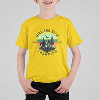 Hide And Seek Champion T Shirt For Kid Bigfoot Lover Gift - Wonder Print Shop