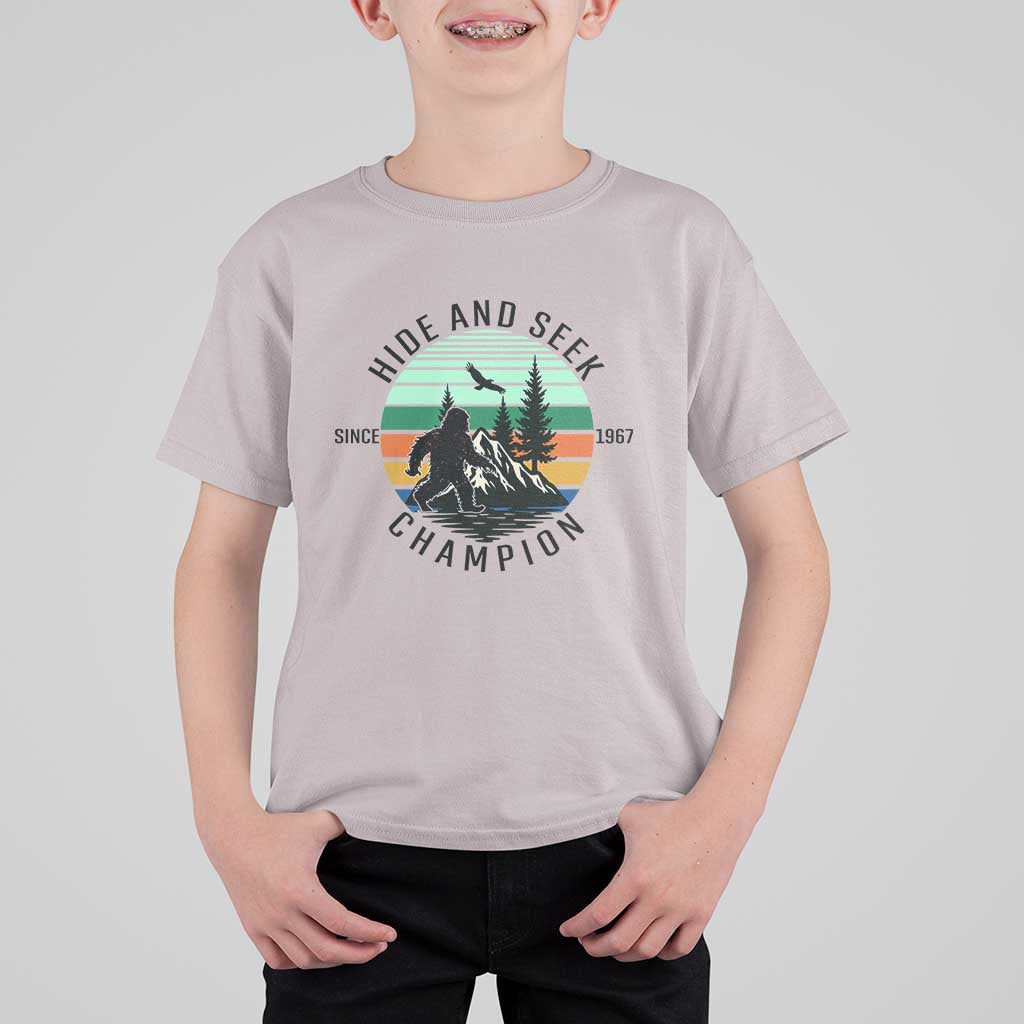 Hide And Seek Champion T Shirt For Kid Bigfoot Lover Gift - Wonder Print Shop