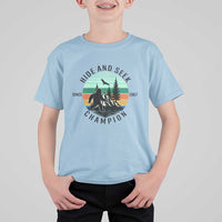 Hide And Seek Champion T Shirt For Kid Bigfoot Lover Gift - Wonder Print Shop