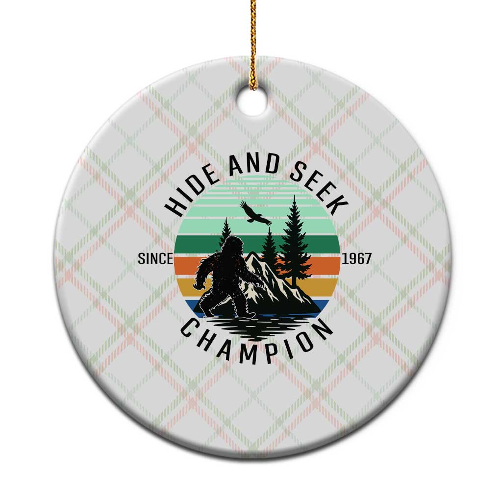 Hide And Seek Champion Ceramic Ornament Bigfoot Lover Gift - Wonder Print Shop