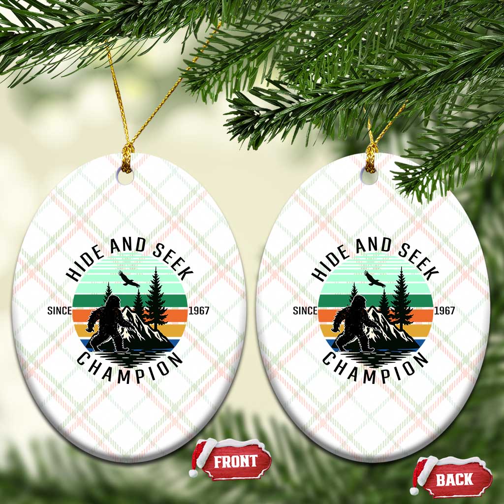 Hide And Seek Champion Ceramic Ornament Bigfoot Lover Gift - Wonder Print Shop