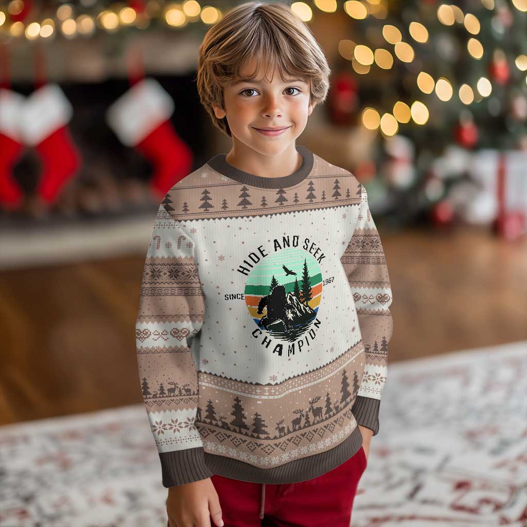 Hide And Seek Champion Ugly Christmas Sweater Bigfoot Lover Gift - Wonder Print Shop