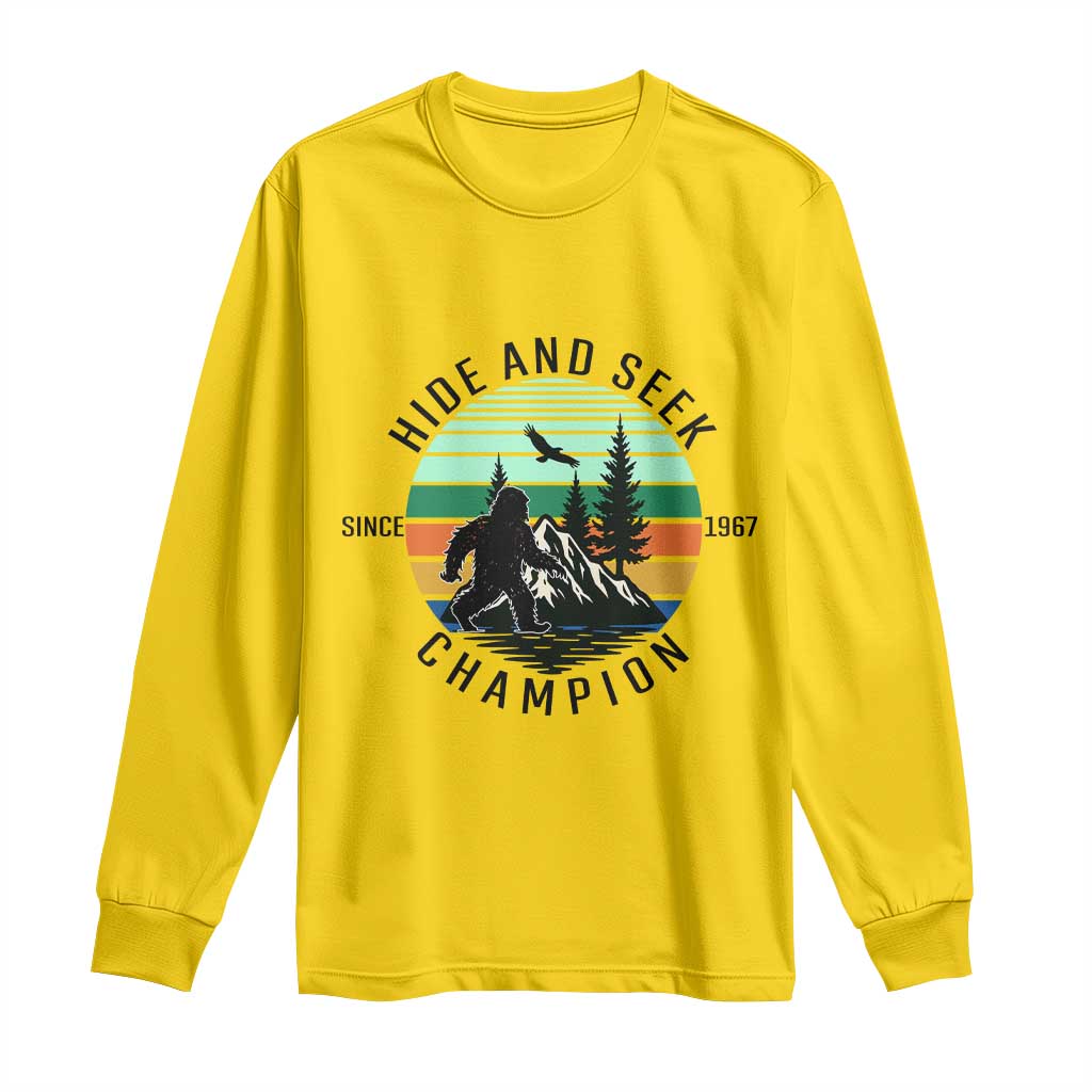 Hide And Seek Champion Long Sleeve Shirt Bigfoot Lover Gift - Wonder Print Shop