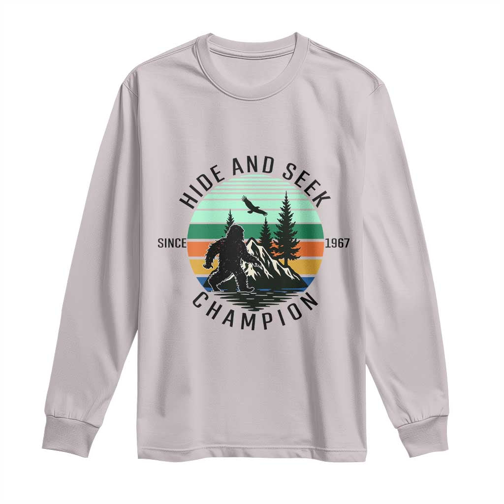 Hide And Seek Champion Long Sleeve Shirt Bigfoot Lover Gift - Wonder Print Shop