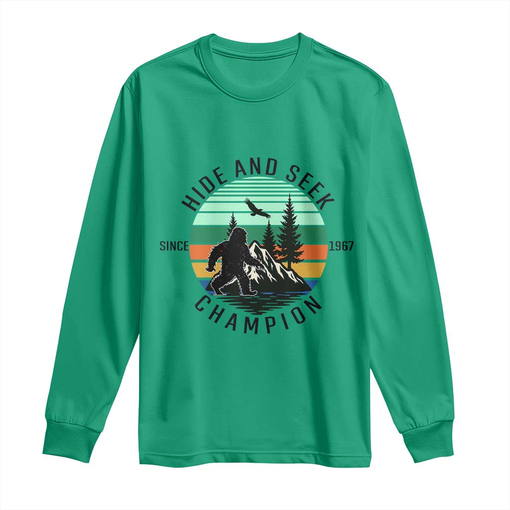 Hide And Seek Champion Long Sleeve Shirt Bigfoot Lover Gift - Wonder Print Shop