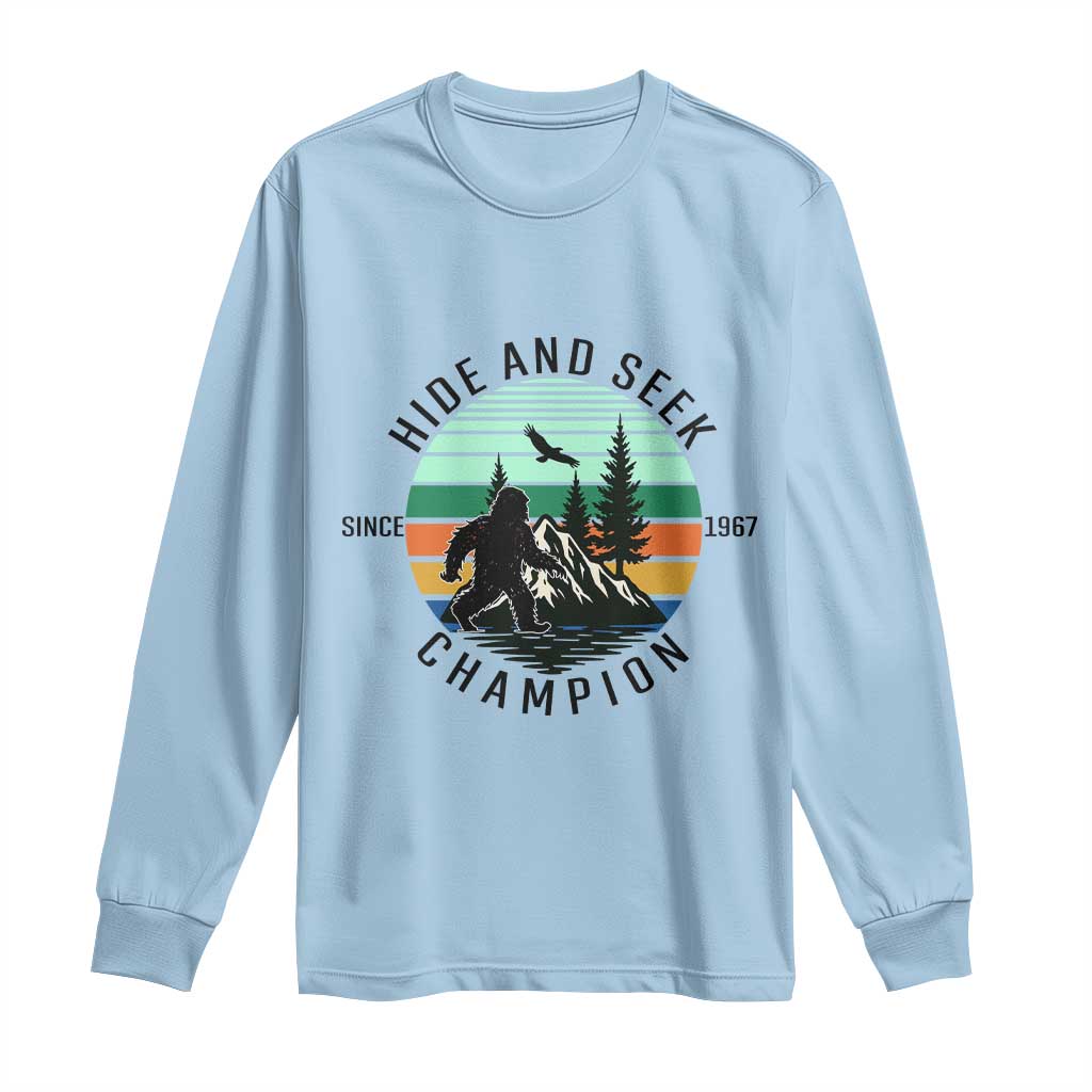 Hide And Seek Champion Long Sleeve Shirt Bigfoot Lover Gift - Wonder Print Shop
