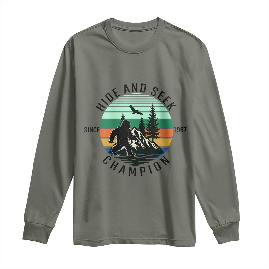 Hide And Seek Champion Long Sleeve Shirt Bigfoot Lover Gift - Wonder Print Shop