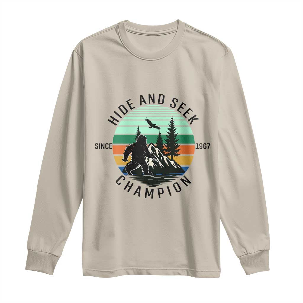 Hide And Seek Champion Long Sleeve Shirt Bigfoot Lover Gift - Wonder Print Shop