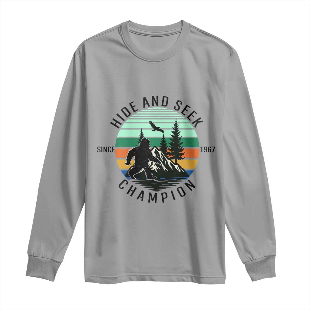 Hide And Seek Champion Long Sleeve Shirt Bigfoot Lover Gift - Wonder Print Shop
