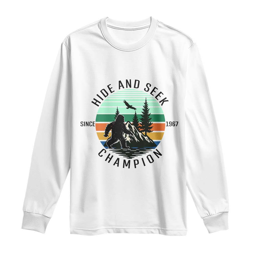 Hide And Seek Champion Long Sleeve Shirt Bigfoot Lover Gift - Wonder Print Shop