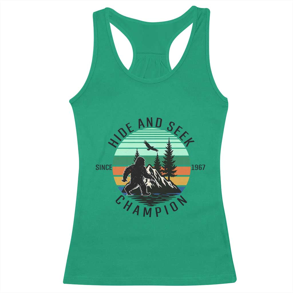 Hide And Seek Champion Racerback Tank Top Bigfoot Lover Gift - Wonder Print Shop