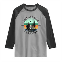 Hide And Seek Champion Raglan Shirt Bigfoot Lover Gift - Wonder Print Shop