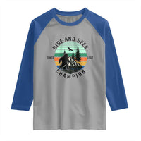 Hide And Seek Champion Raglan Shirt Bigfoot Lover Gift - Wonder Print Shop