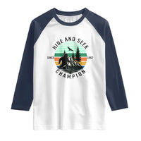 Hide And Seek Champion Raglan Shirt Bigfoot Lover Gift - Wonder Print Shop
