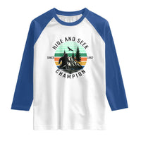 Hide And Seek Champion Raglan Shirt Bigfoot Lover Gift - Wonder Print Shop