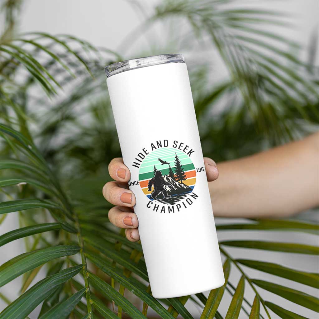 Hide And Seek Champion Skinny Tumbler Bigfoot Lover Gift