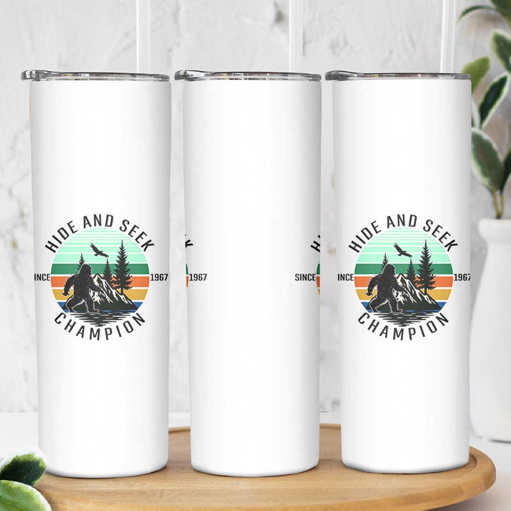 Hide And Seek Champion Skinny Tumbler Bigfoot Lover Gift