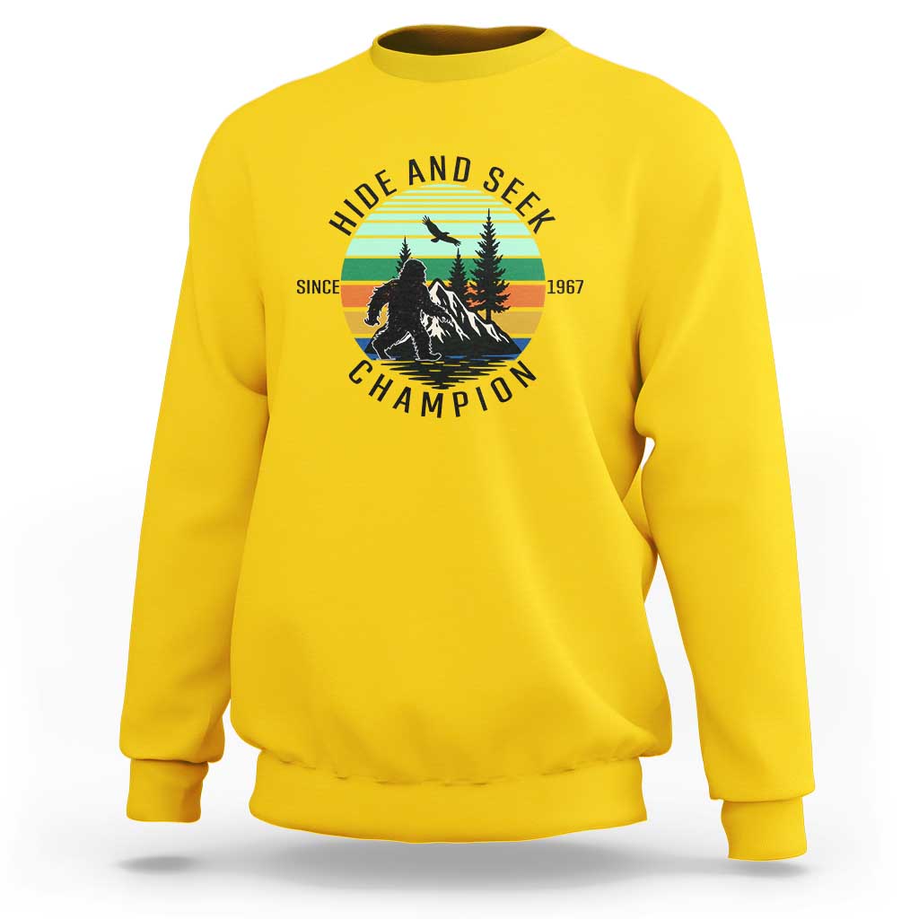Hide And Seek Champion Sweatshirt Bigfoot Lover Gift - Wonder Print Shop