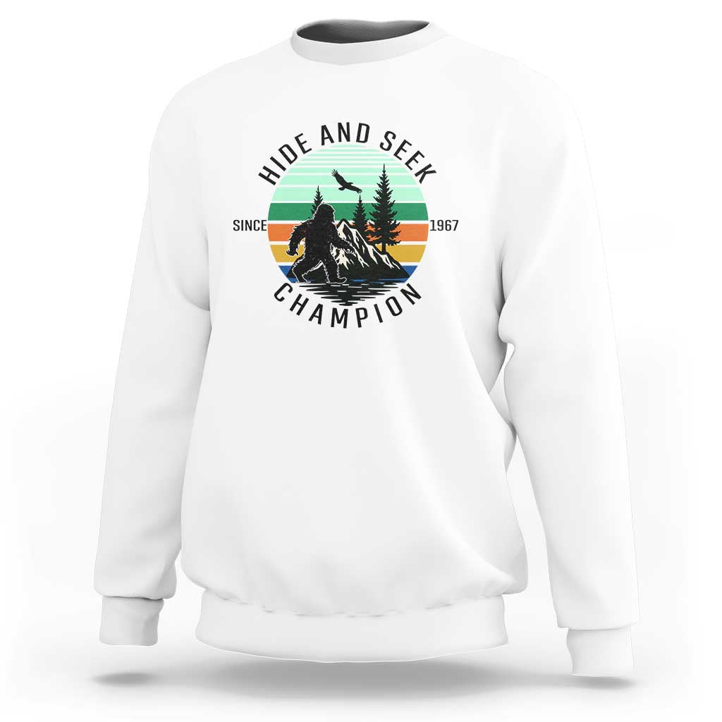 Hide And Seek Champion Sweatshirt Bigfoot Lover Gift - Wonder Print Shop