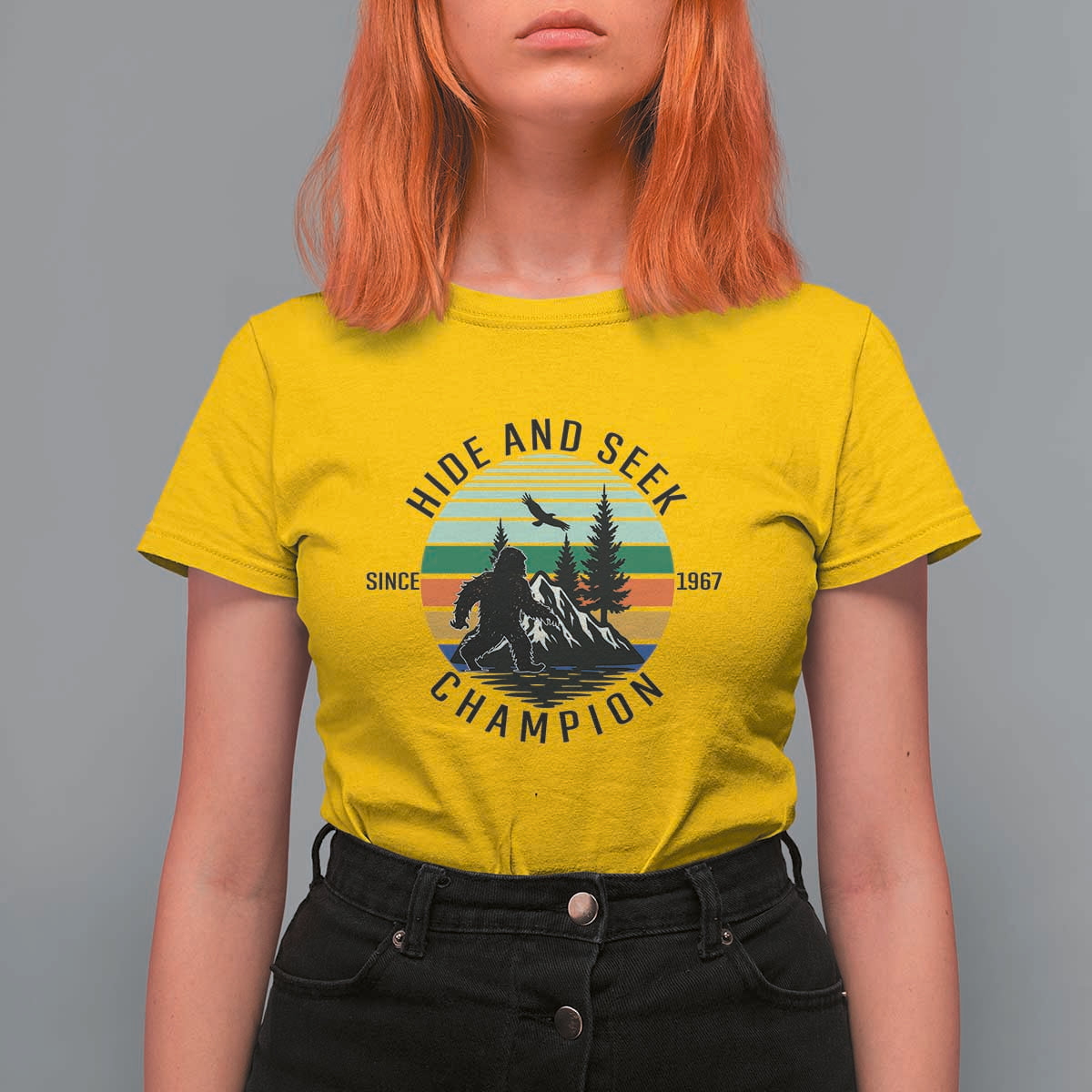 Hide And Seek Champion T Shirt For Women Bigfoot Lover Gift - Wonder Print Shop