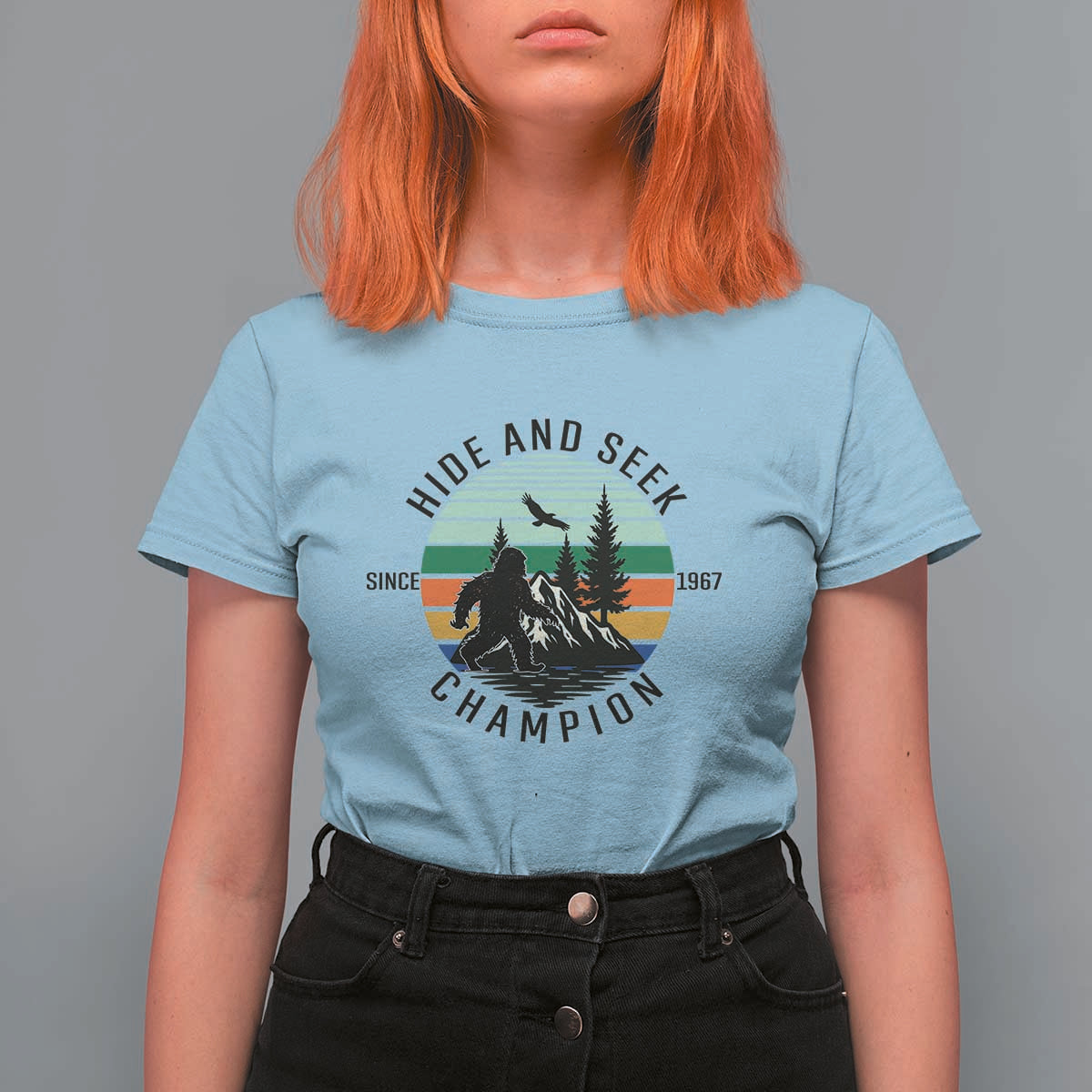 Hide And Seek Champion T Shirt For Women Bigfoot Lover Gift - Wonder Print Shop