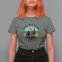 Hide And Seek Champion T Shirt For Women Bigfoot Lover Gift - Wonder Print Shop