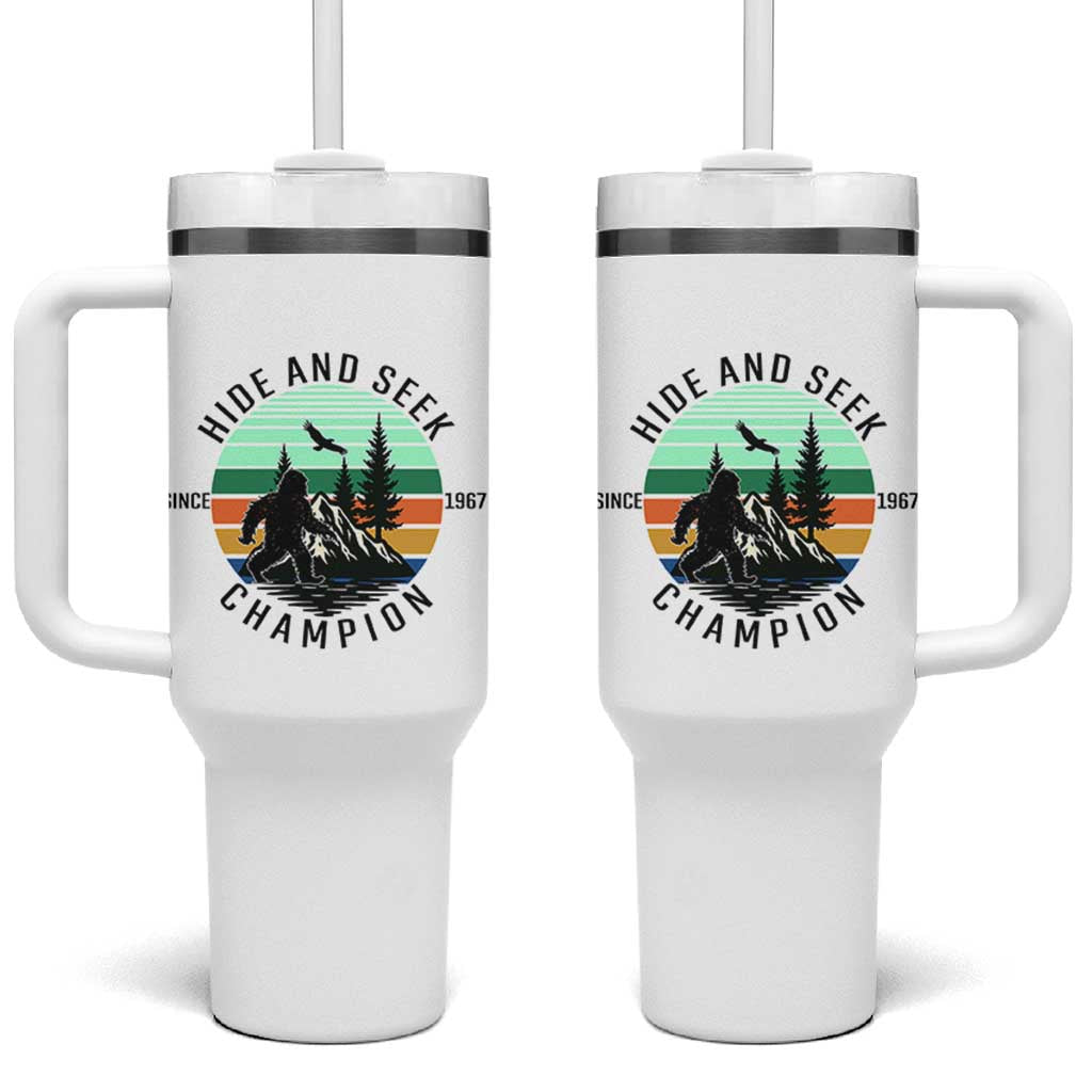 Hide And Seek Champion Tumbler With Handle Bigfoot Lover Gift