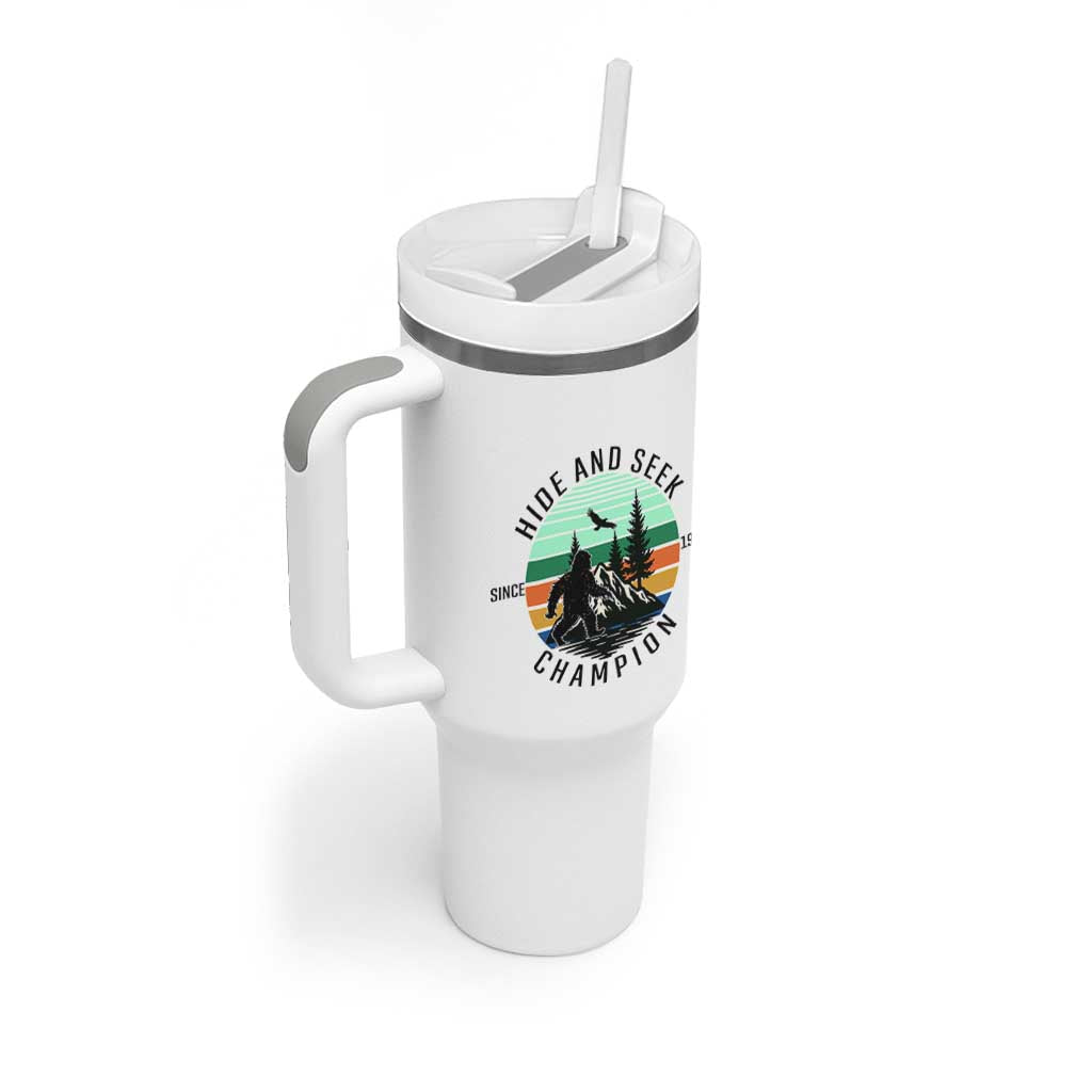 Hide And Seek Champion Tumbler With Handle Bigfoot Lover Gift