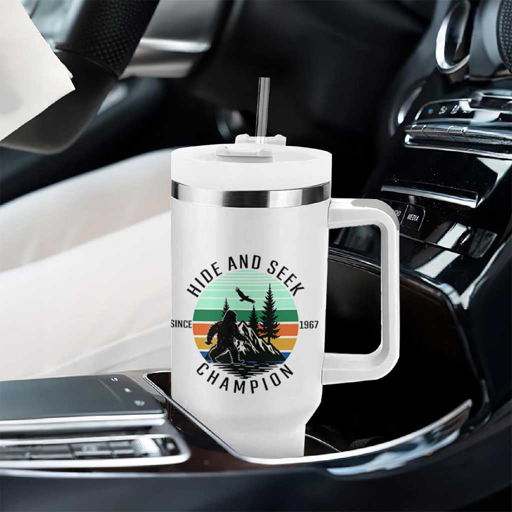 Hide And Seek Champion Tumbler With Handle Bigfoot Lover Gift