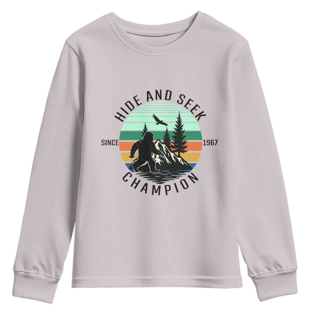Hide And Seek Champion Youth Sweatshirt Bigfoot Lover Gift - Wonder Print Shop