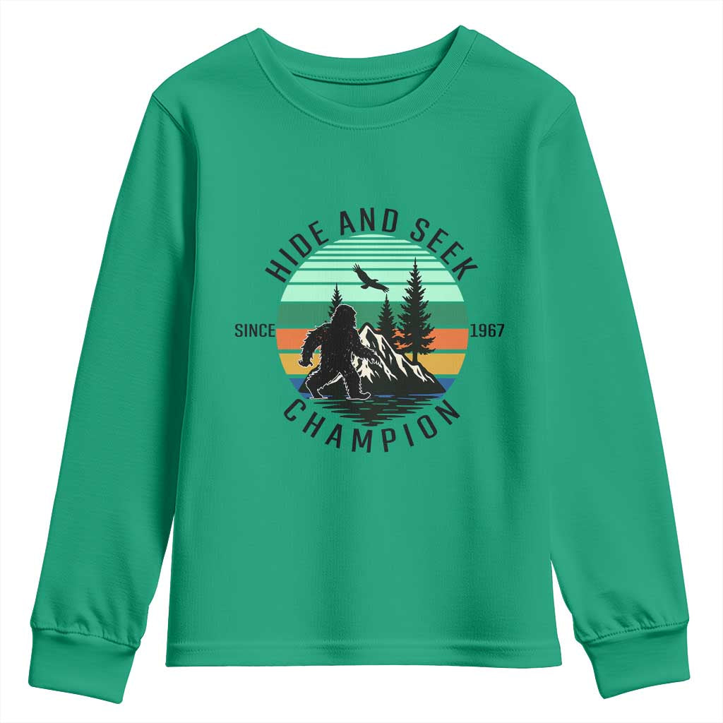 Hide And Seek Champion Youth Sweatshirt Bigfoot Lover Gift - Wonder Print Shop