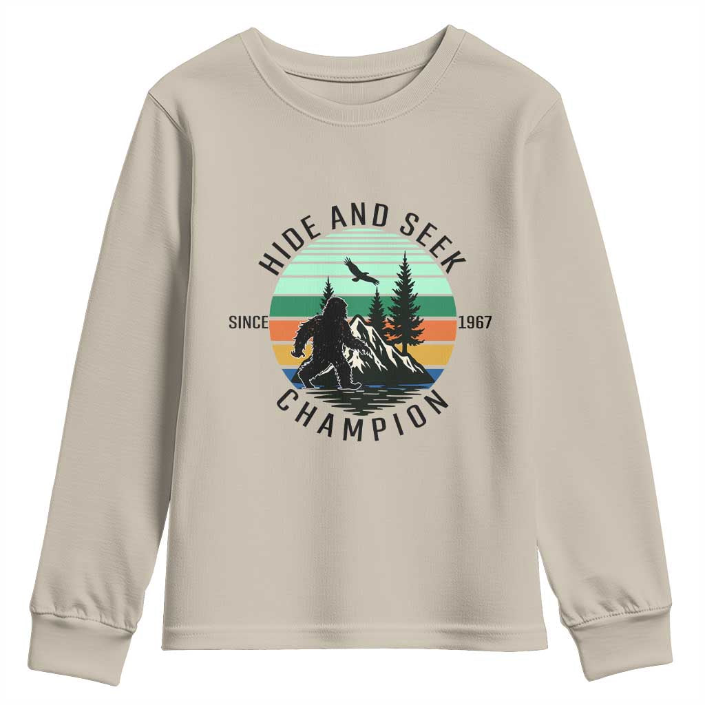 Hide And Seek Champion Youth Sweatshirt Bigfoot Lover Gift - Wonder Print Shop