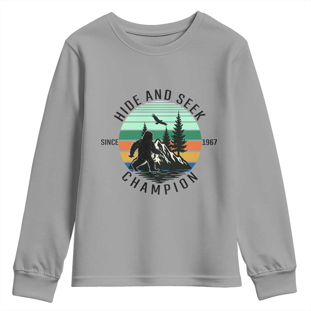Hide And Seek Champion Youth Sweatshirt Bigfoot Lover Gift - Wonder Print Shop