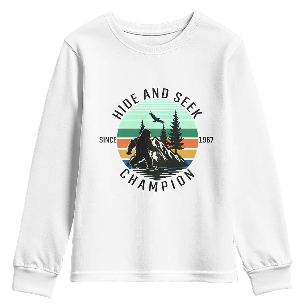 Hide And Seek Champion Youth Sweatshirt Bigfoot Lover Gift - Wonder Print Shop