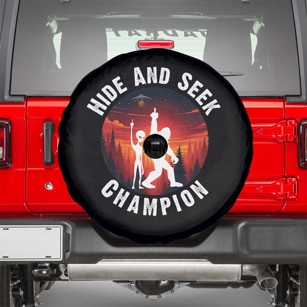 Hide And Seek Champion Spare Tire Cover Funny Bigfoot And Alien Lover Gift - Wonder Print Shop